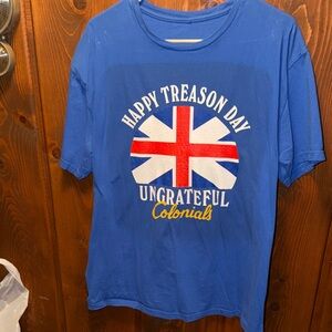 Blue Graphic T-Shirt with Union Jack Print